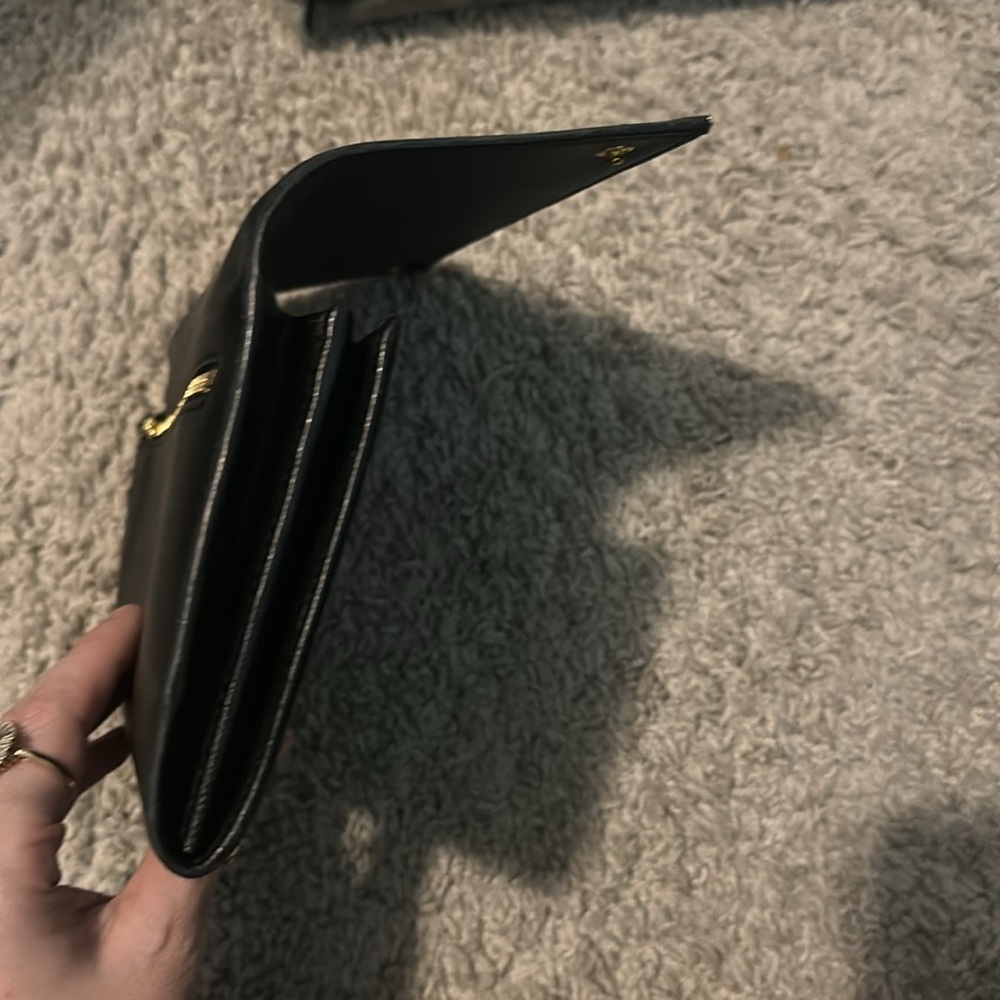 Prada Black Continental Wallet Saffiano Leather Black & Gold - Picture 8 of 8